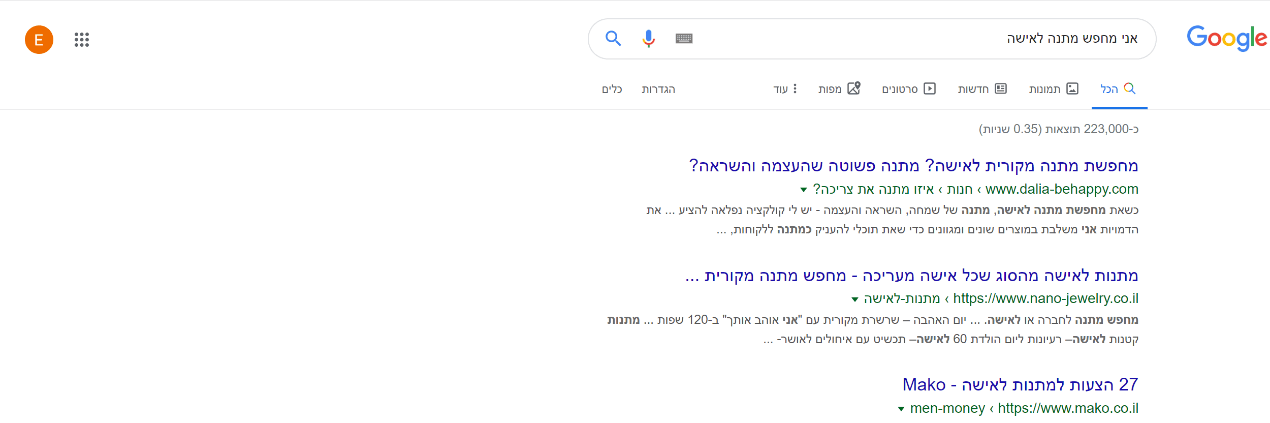 תוצאות גוגל